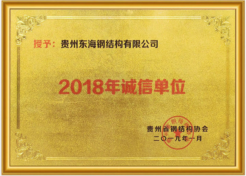 2018年诚信单位